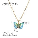 RESIN BUTTERFLY PENDANT NECKLACE_CWAJE0618