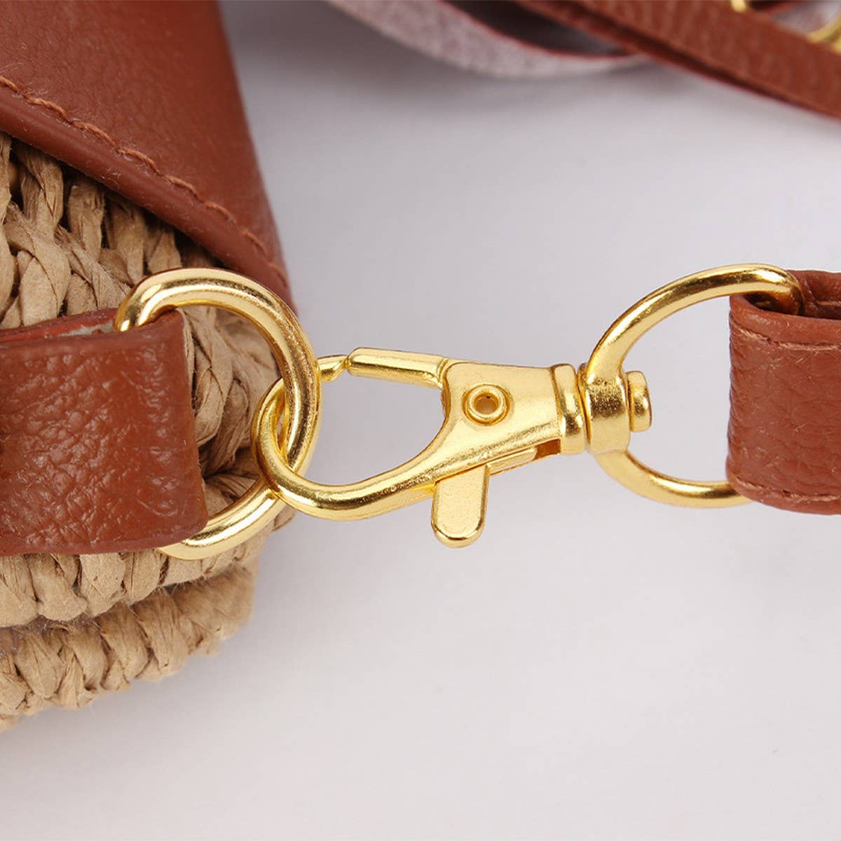 NEW RATTAN SMALL FRESH SOLID COLOR HAND WOVEN BAG_CWAB4697