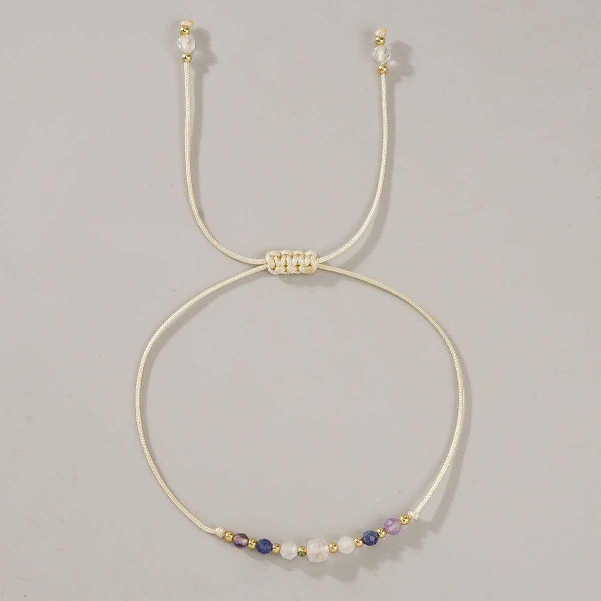 White Crystal Combination Beaded Bracelet_Cwab4625