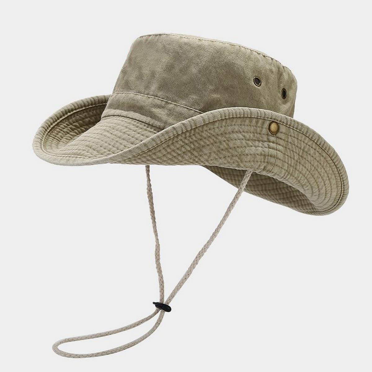 Washed Cotton Wide Brim Cowboy Sun Hat_Cwah3828