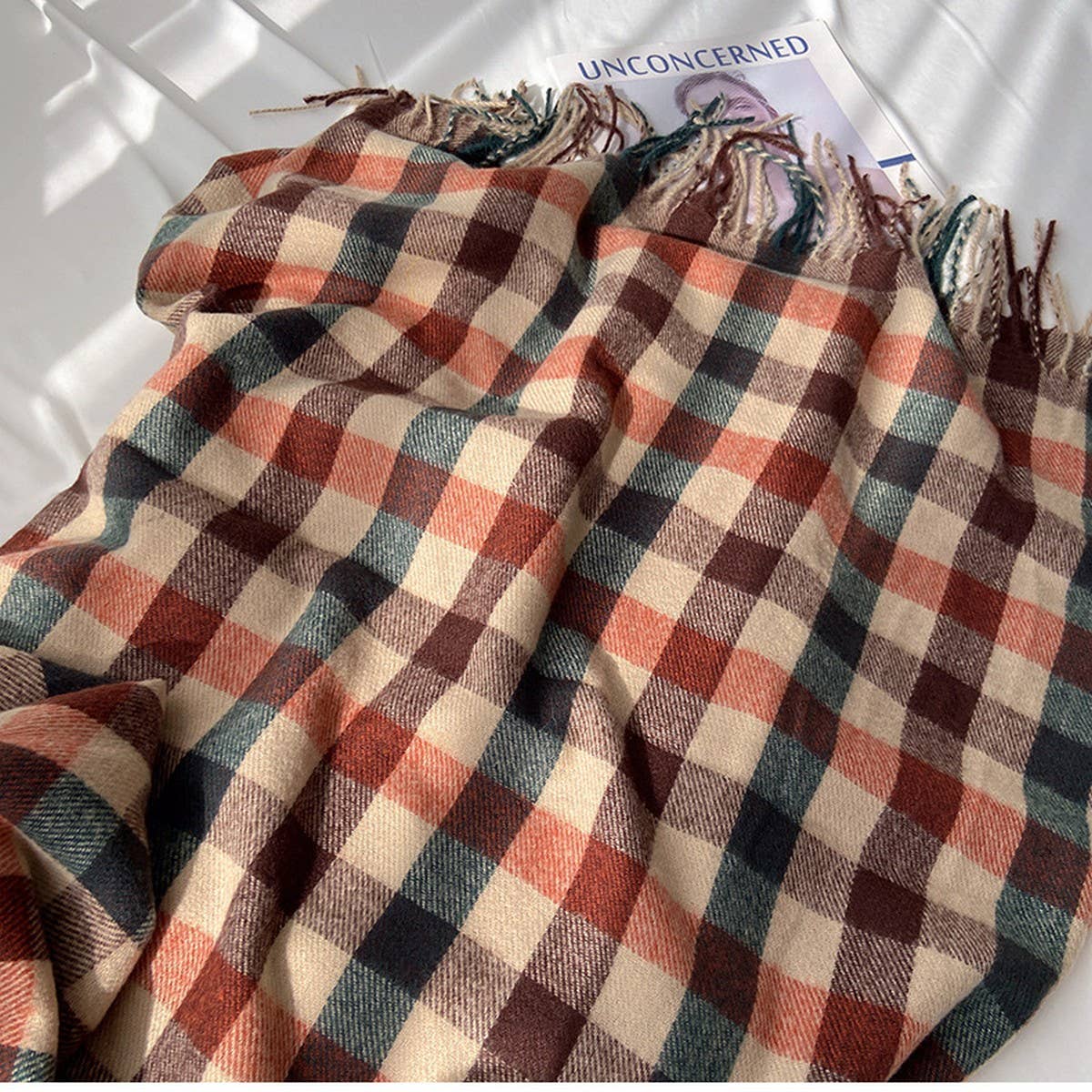 Vintage Wool-Blend Scarf Cozy Winter Neck Wrap_Cwasc1476