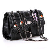 Black Clutch Chain Crossbody Shoulder Bag_Cuab0181