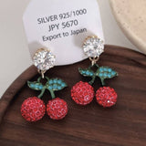 CUTE RED ZIRCON CHERRY EARRINGS_CWAJE1455