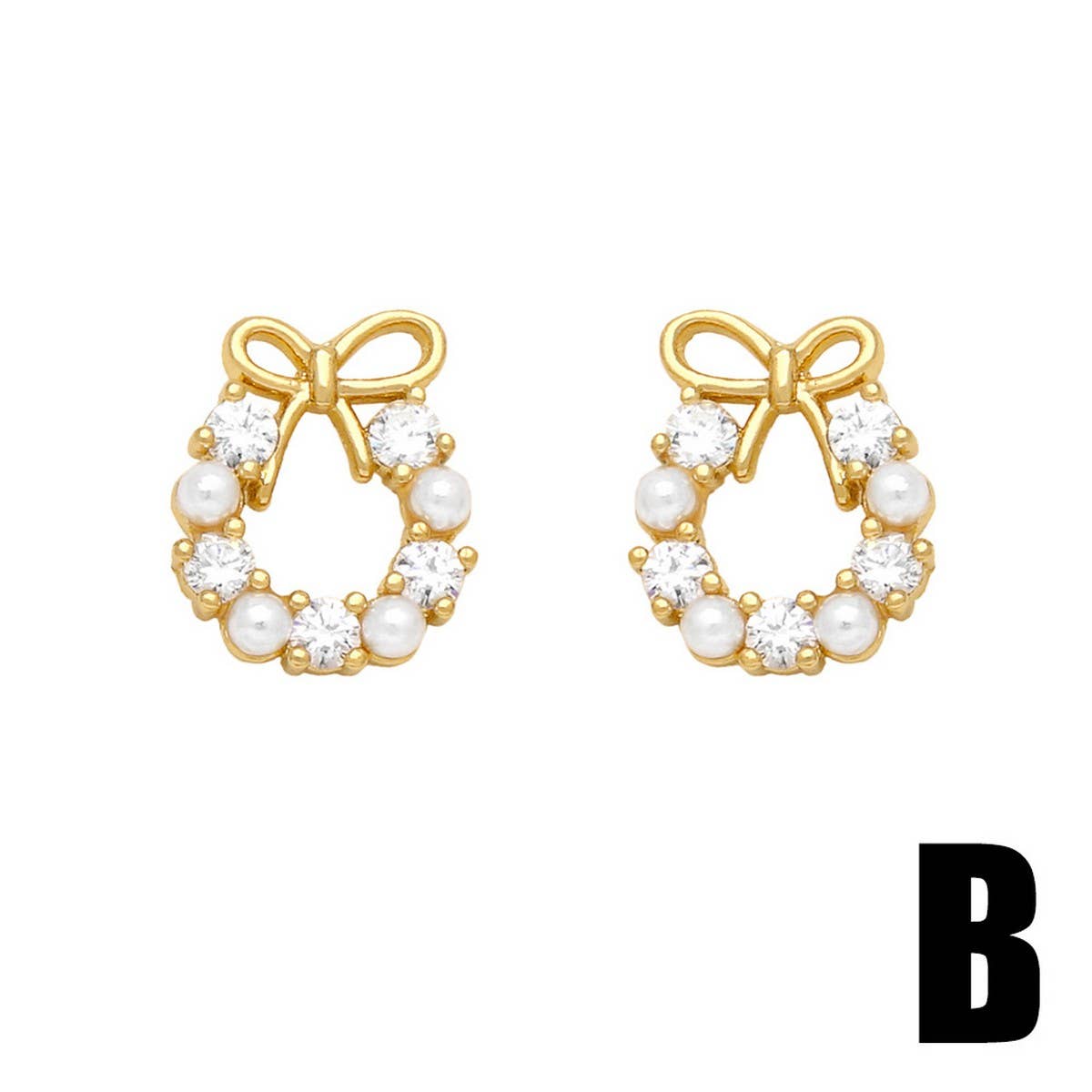 MINIMALIST PEARL BOW EARRINGS_CWAJE0990
