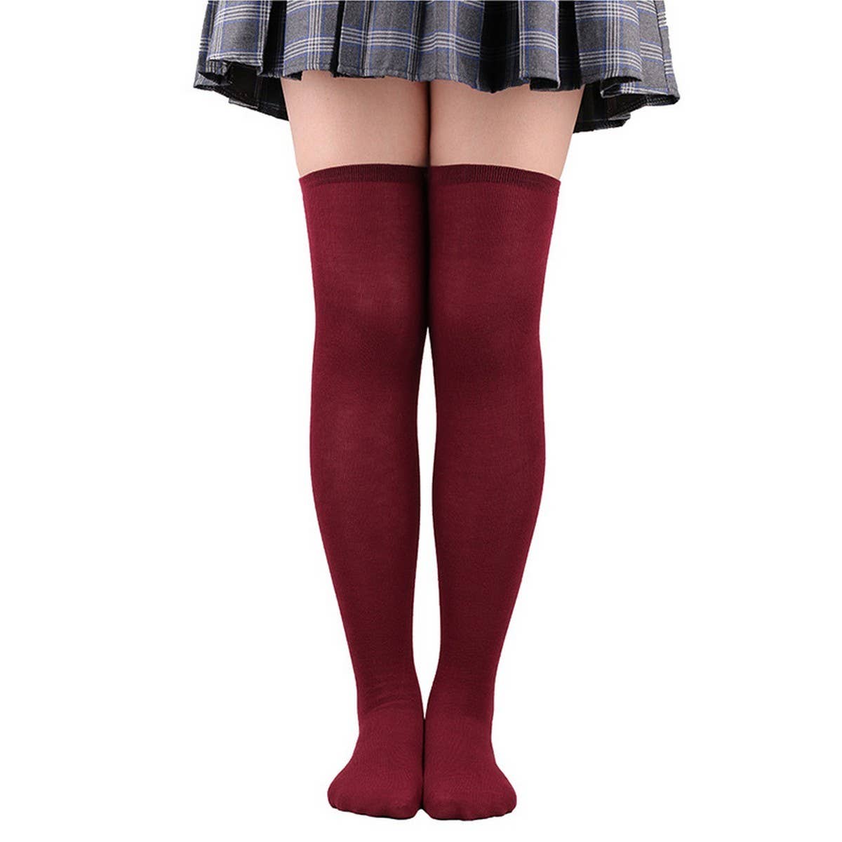 Cwmm10069_Women Three-Stripe Knee-High Socks