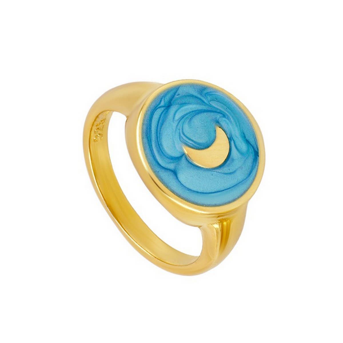 RETRO OIL DROP MOON FASHION CREATIVE RING_CWAJE1744