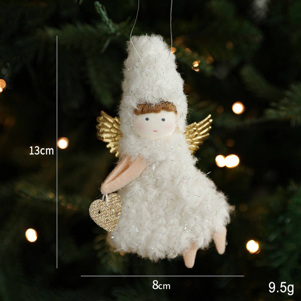 PLUSH GIRL DOLL WITH ANTLERS CHRISTMAS ORNAMENT_CWMM9683