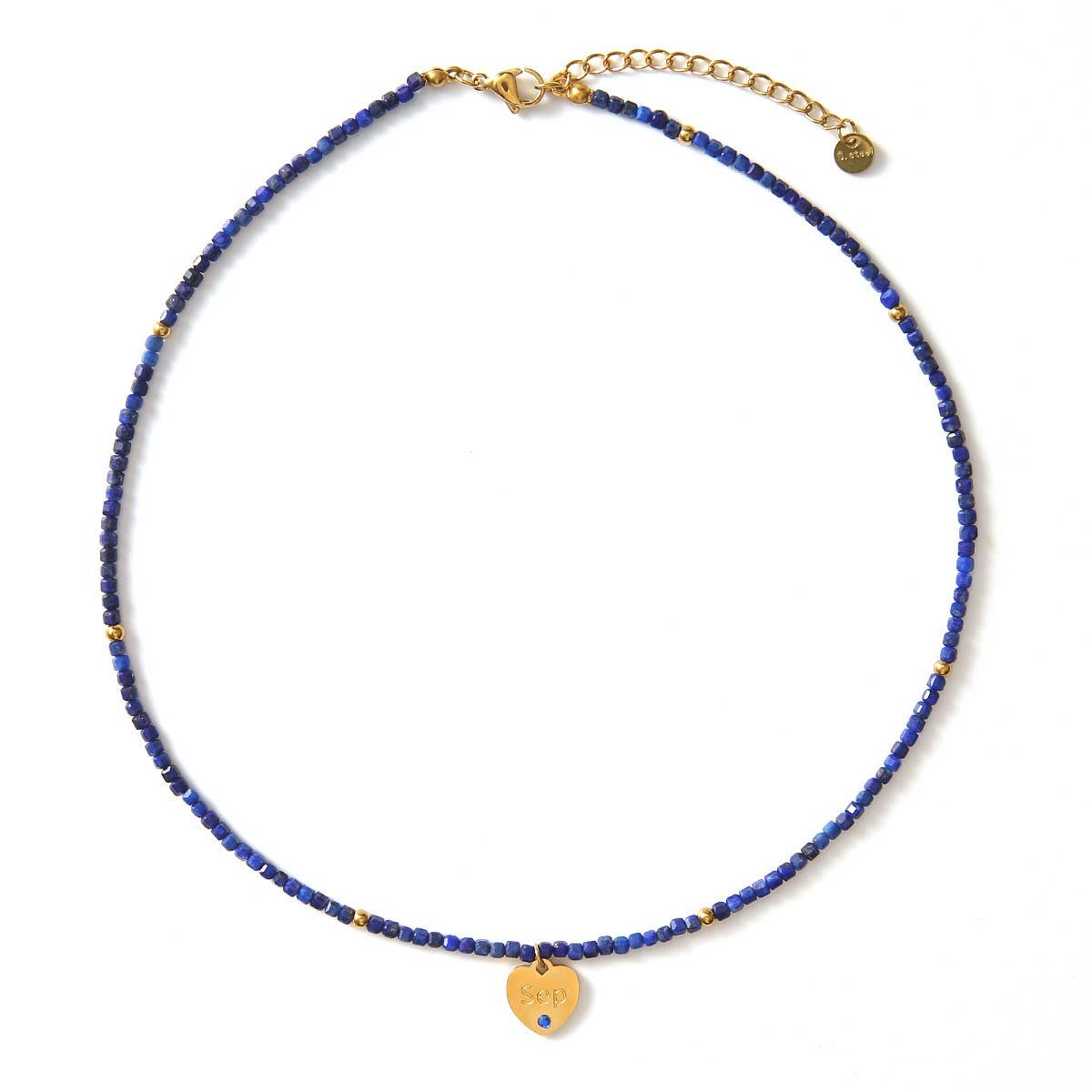 12 MONTH CUT STONE NECKLACE WITH HEART PENDANT_CWMM8851