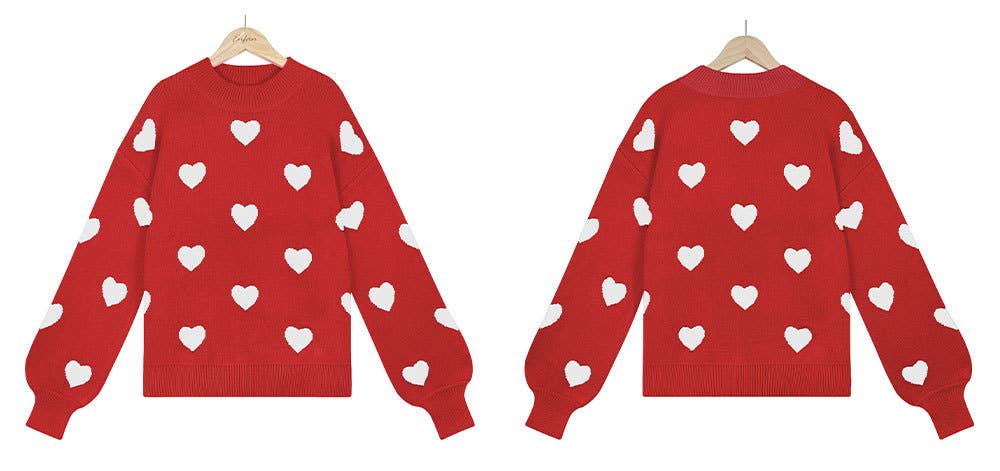 Valentines Love Pullover Sweater For Women