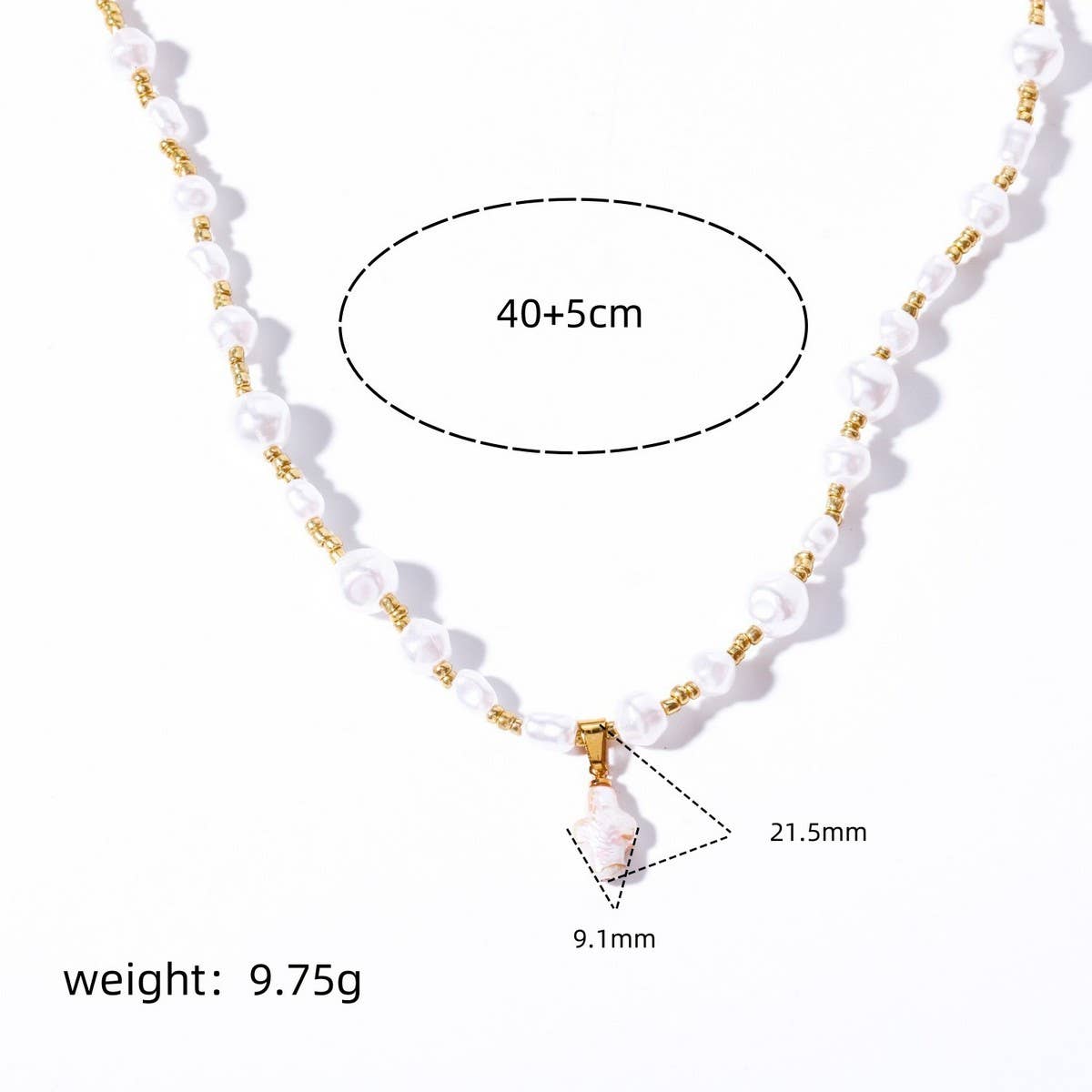 FASHION RETRO CROSS SHELL PEARL NECKLACE_CWMM5327