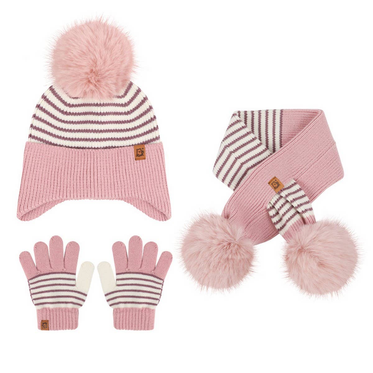 CHILDRENS WINTER WARM KNITTED THREE PIECE SUIT_CWMM2805