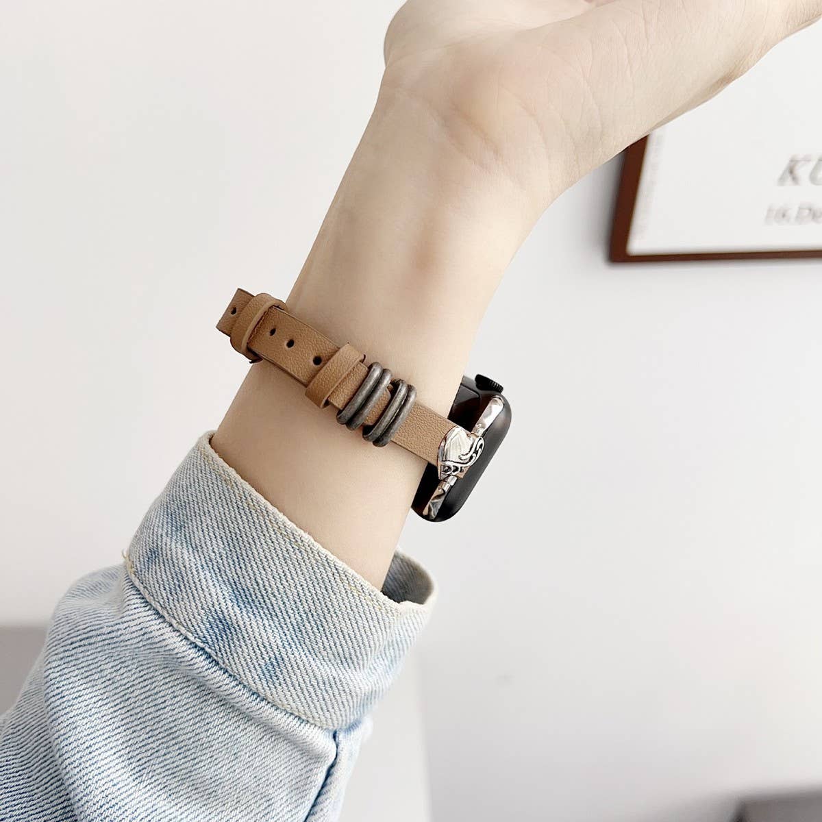 IWATCH9 1 14MM HEART LEATHER STRAP FOR APPLE WATCH_CWWW0068