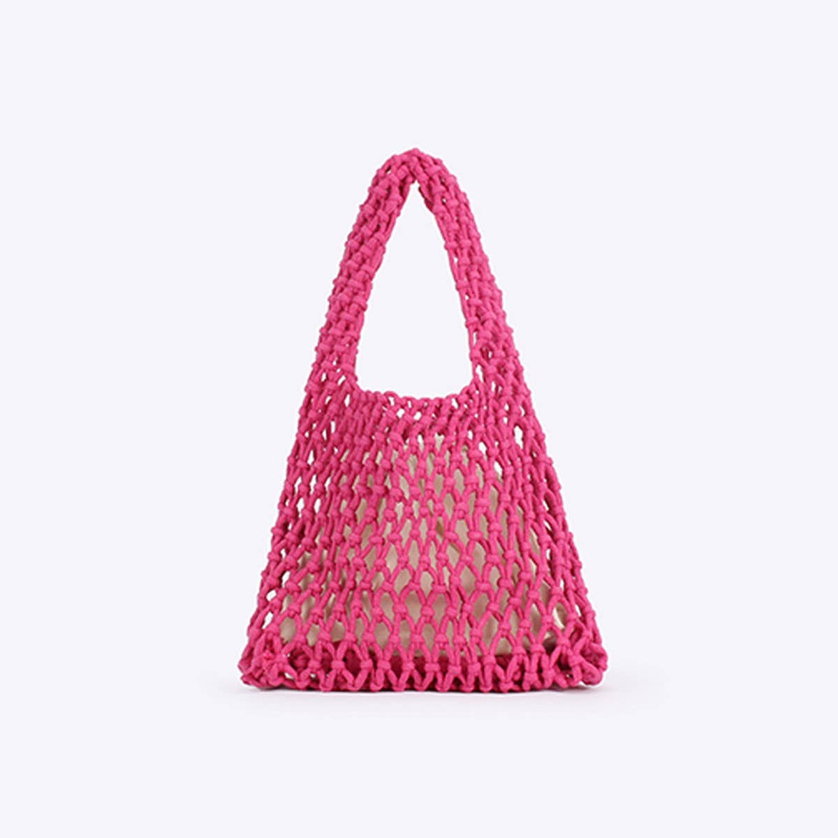 SOLID COLOR HOLLOW COTTON ROPE HAND WOVEN BAG_CWAB4684