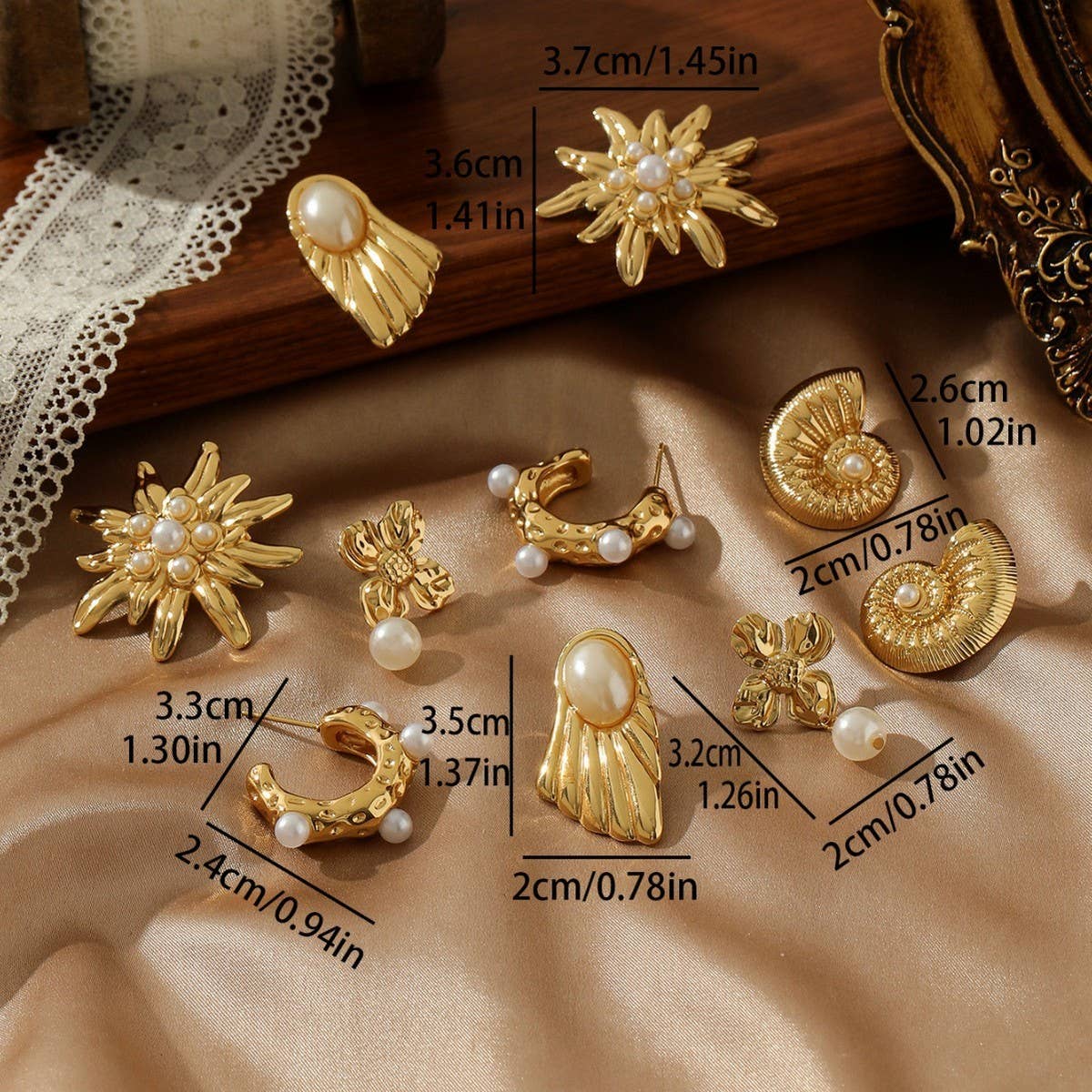 Vintage Highlight Bead Titanium Steel Earrings_Cwmm3670