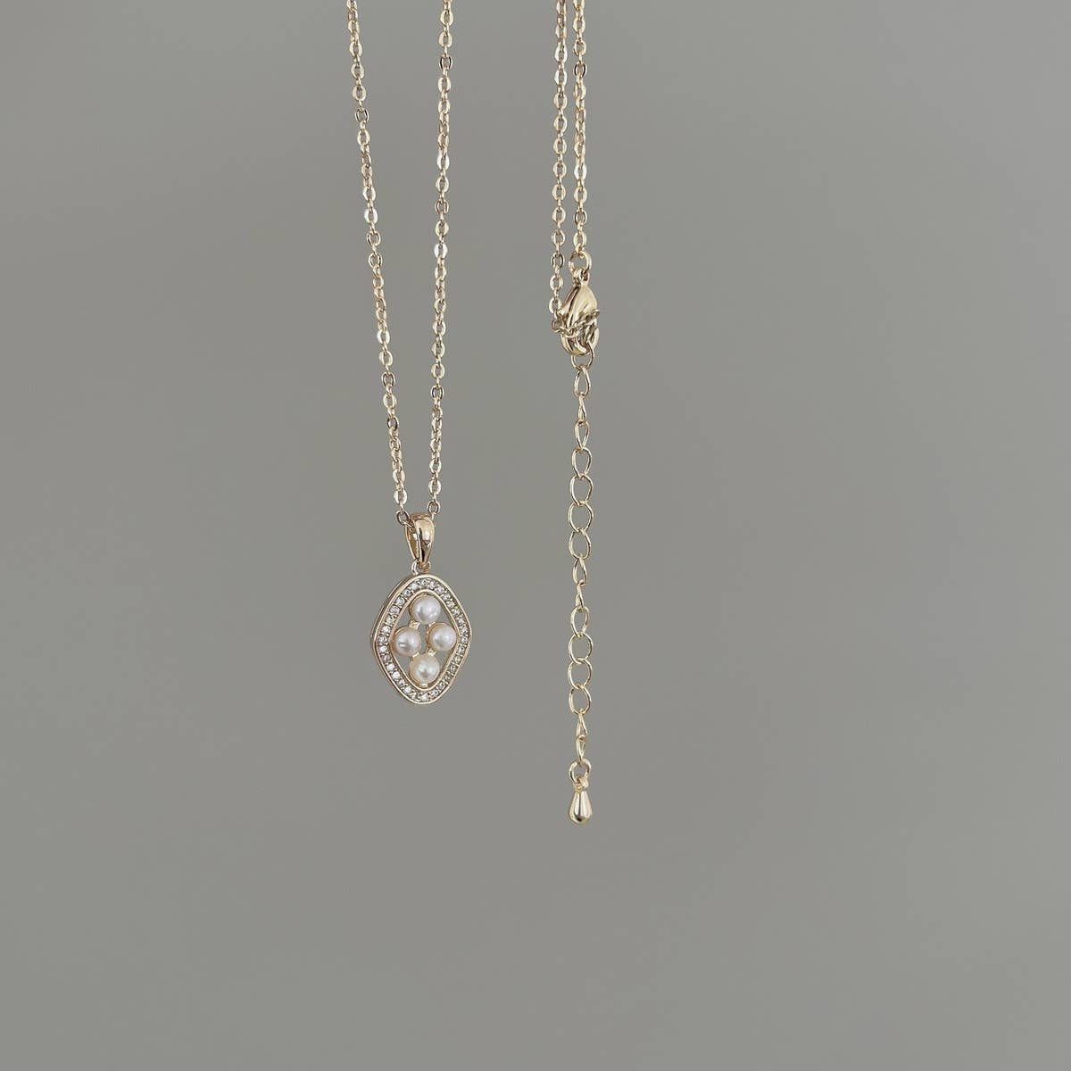 DIAMOND FRESHWATER PEARL NECKLACE_CWAJE1266