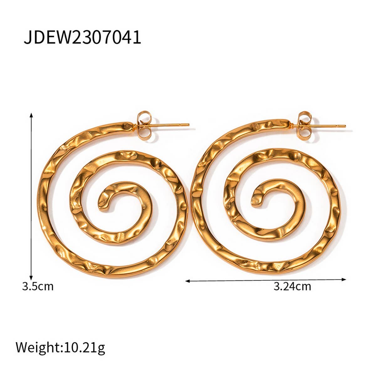SIMPLE AND STYLISH 18K GOLD SPIRAL EARRINGS_CWASC1661