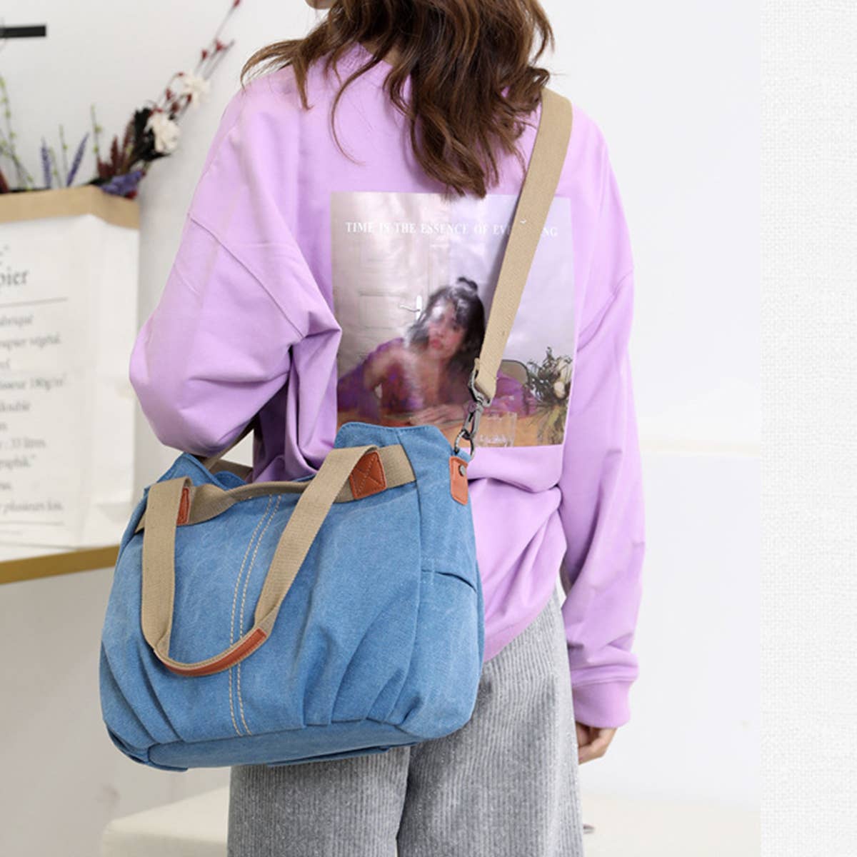 LEISURE LARGE CAPACITY SHOULDER BAG TOTE BAG_CWAB1262