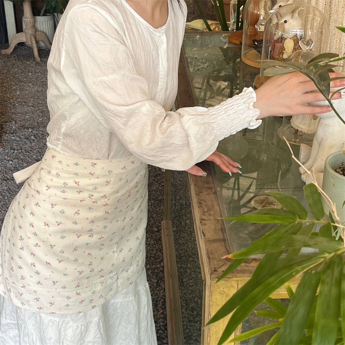 HALF BODY FLORAL HOME CAFE WORK APRON_CWMM5808