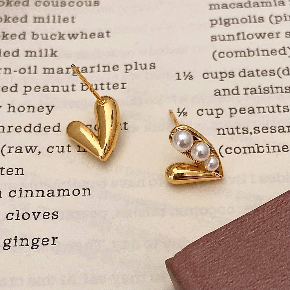 Valentines Day Heart Shaped Shell Pearl Earrings