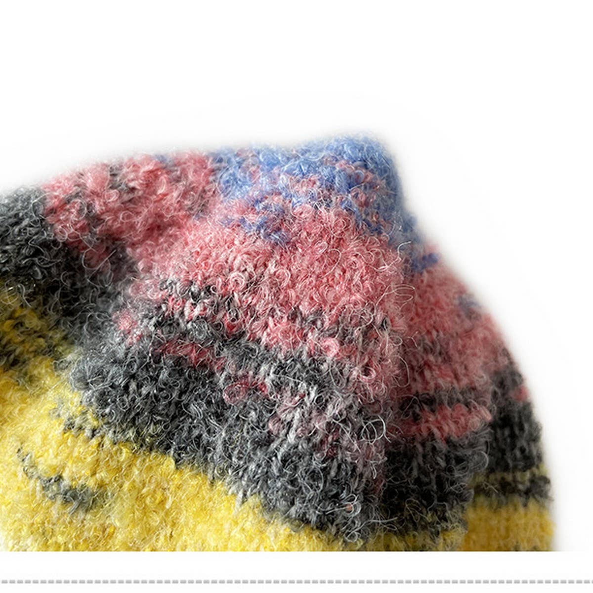 CHILDRENS COLORFUL GRADIENT STRIPED KNITTED HAT_CWAH2058