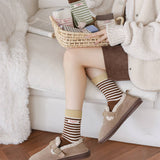 Thick Fleece Striped Crew Slouchy Socks_Cwms03221