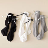 PURE COLOR SWEET BOW BALLET STYLE GIRL SOCKS_CWMS1362