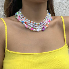 SIMPLEAND FLOWER BRAIDED MIX AND MATCH NECKLACE_CWAJE1497