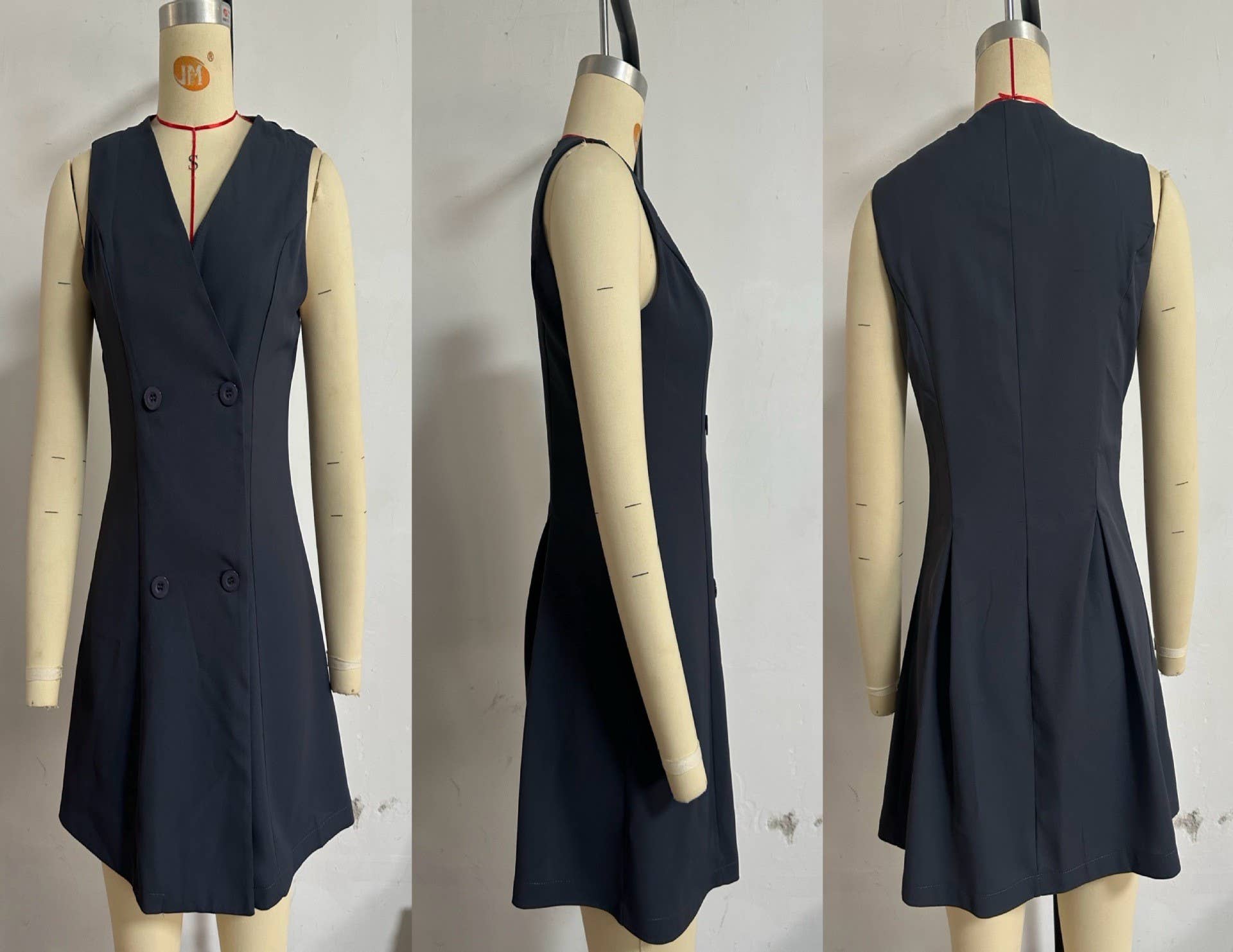 Street Fashion Solid-Color Sleeveless Slim Dress