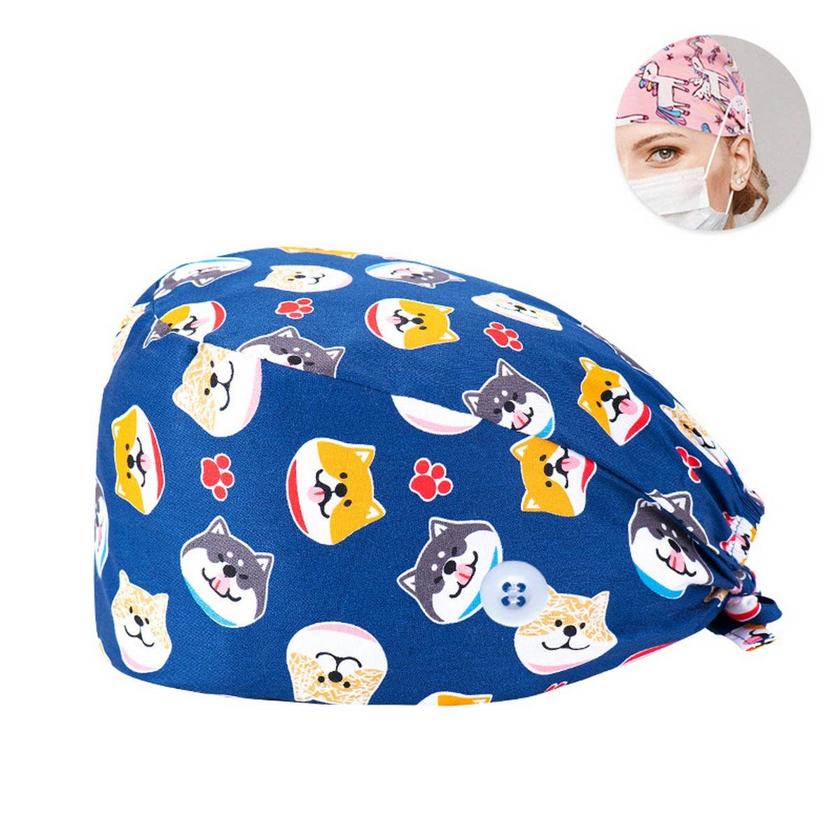 PRINTED SURGICAL CAP SCRUB CAP COTTON NURSE CAP_CWAH3378