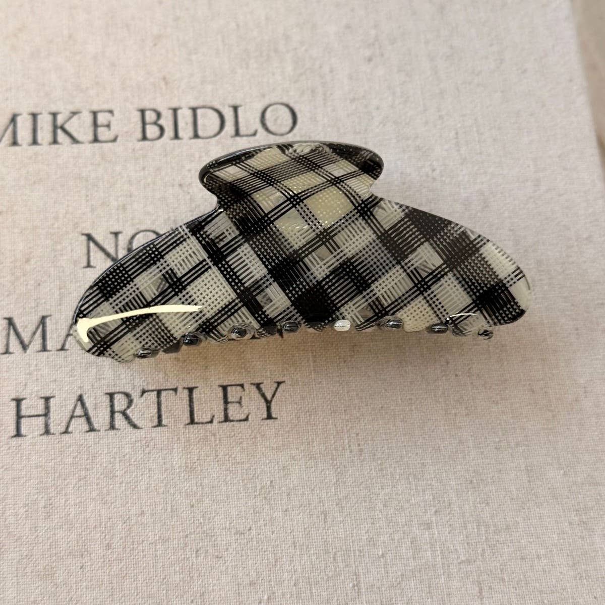 Plaid Claw Clip Retro Arc Hair Grip Accessory_Cwaha07769