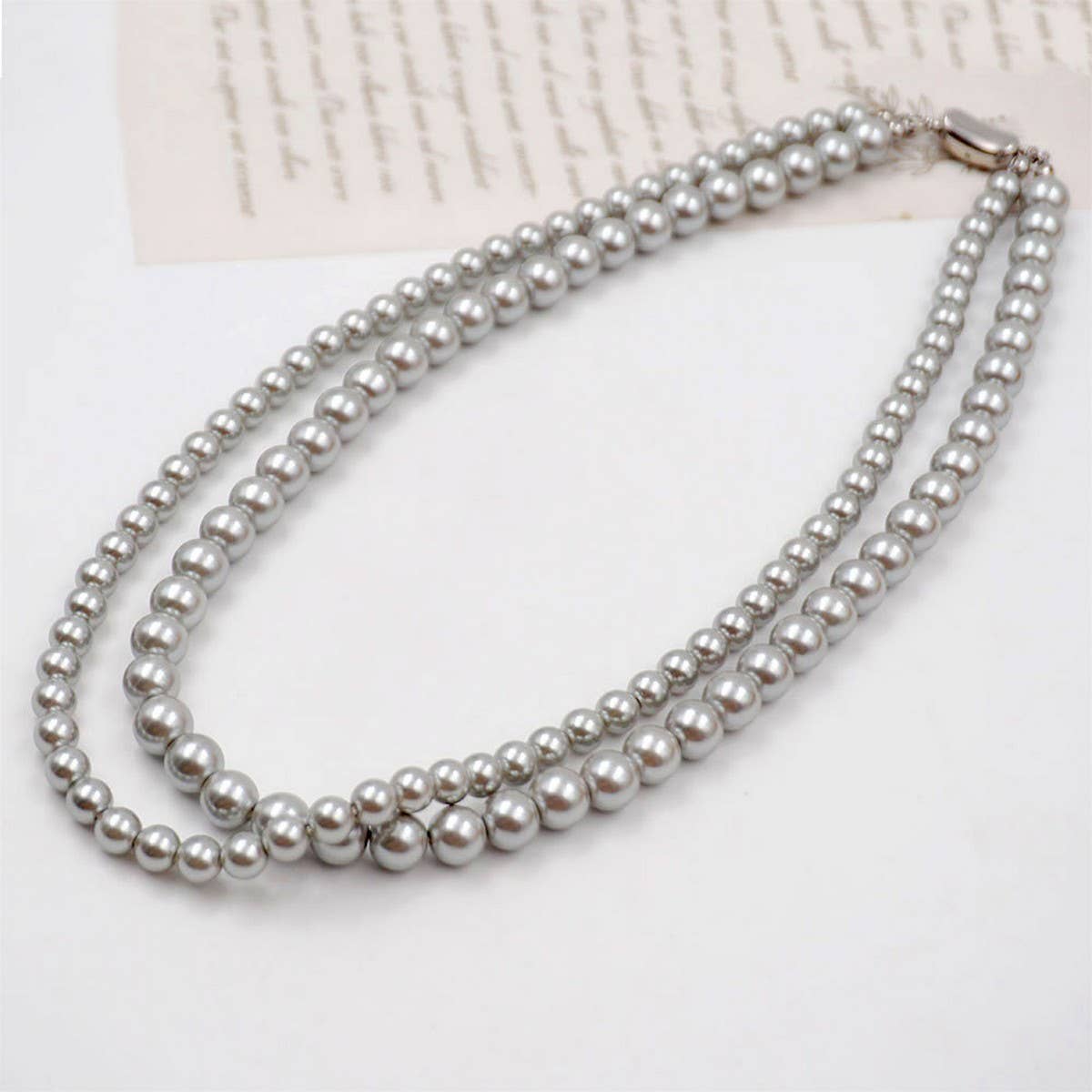 Vintage Elegant Double Pearl Necklace