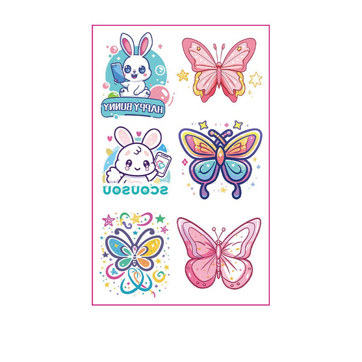 BUTTERFLY TATTOO STICKERS FOR GIRLS PARTY FUN_CWMM8375