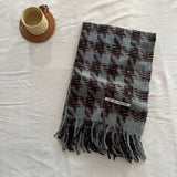 HOUNDSTOOTH SCARF SOFT FAUX CASHMERE WINTER WRAP_CWASC2358