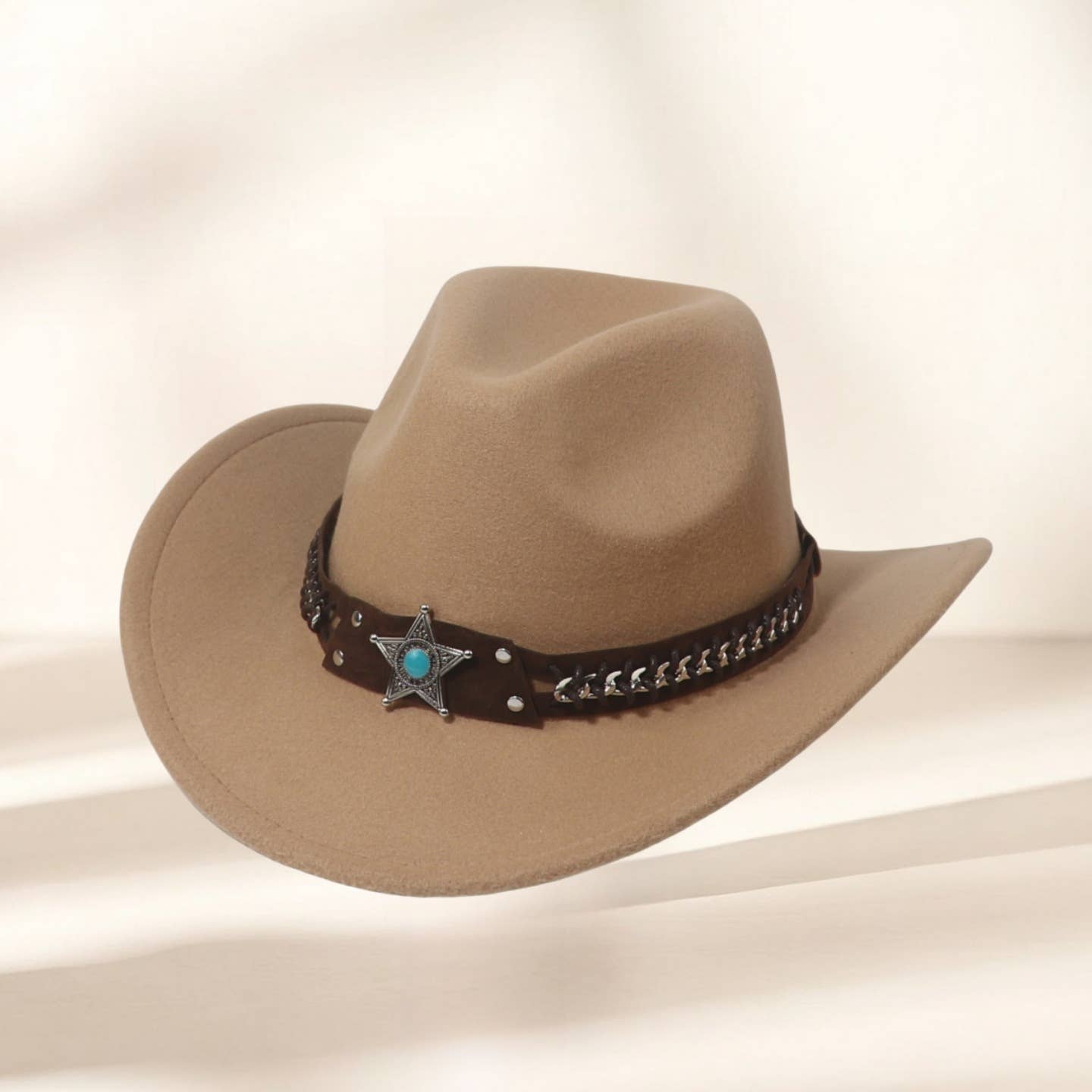 Western Cowboy Hat With Star Ethnic Trim_Cwah3649