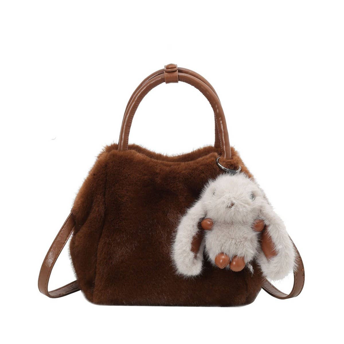 FAUX RABBIT FUR FLUFFY HANDBAG WOMEN SHOULDER BAG_CUAB00570