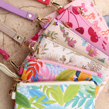 Womens Leather Coin Wallet With Bow And Wristlet_Cuab00436