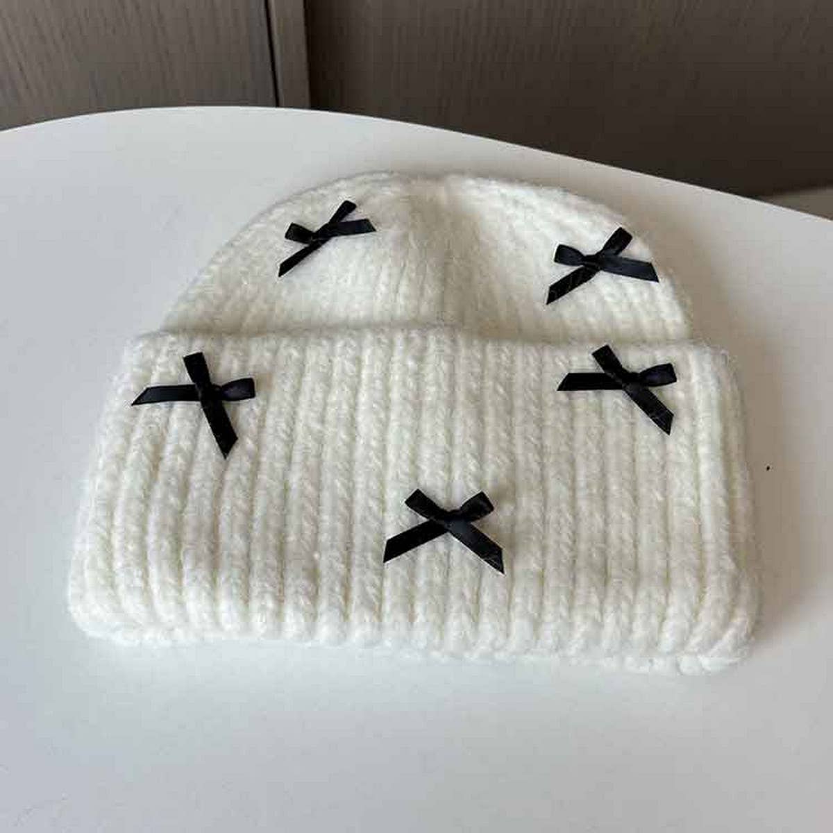 NEW AUTUMN AND WINTER BOW KNITTED HAT_CWAB2913