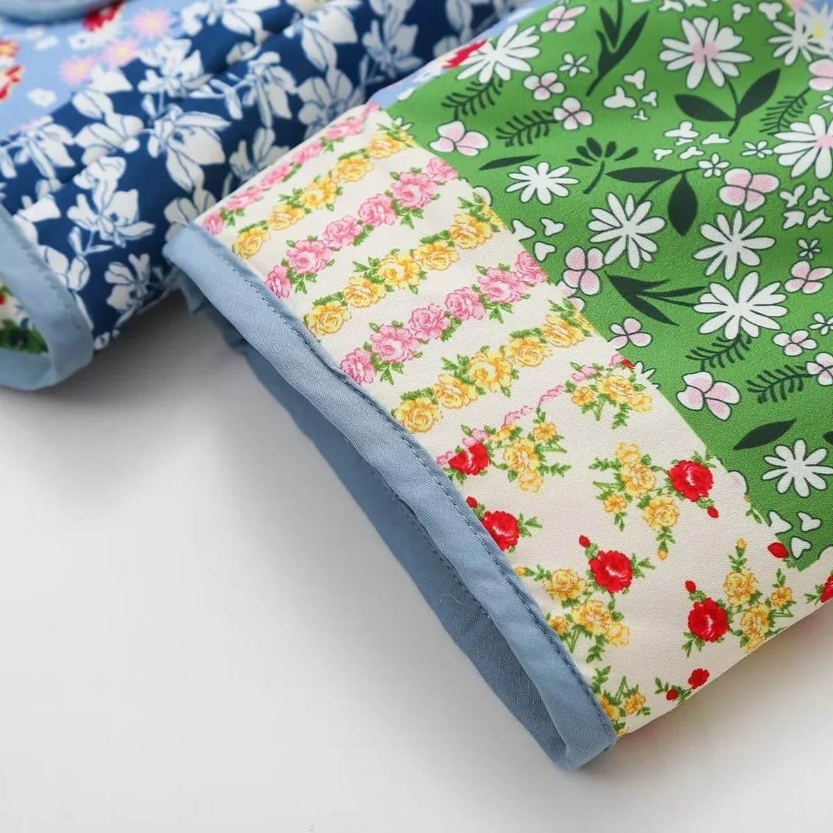 COLORBLOCK PRINT LAPEL QUILTED JACKET_CWASC2278