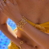 CHIC HOLLOW FLOWER CUFF 18K GOLD STAINLESS STEEL_CWAJE4734