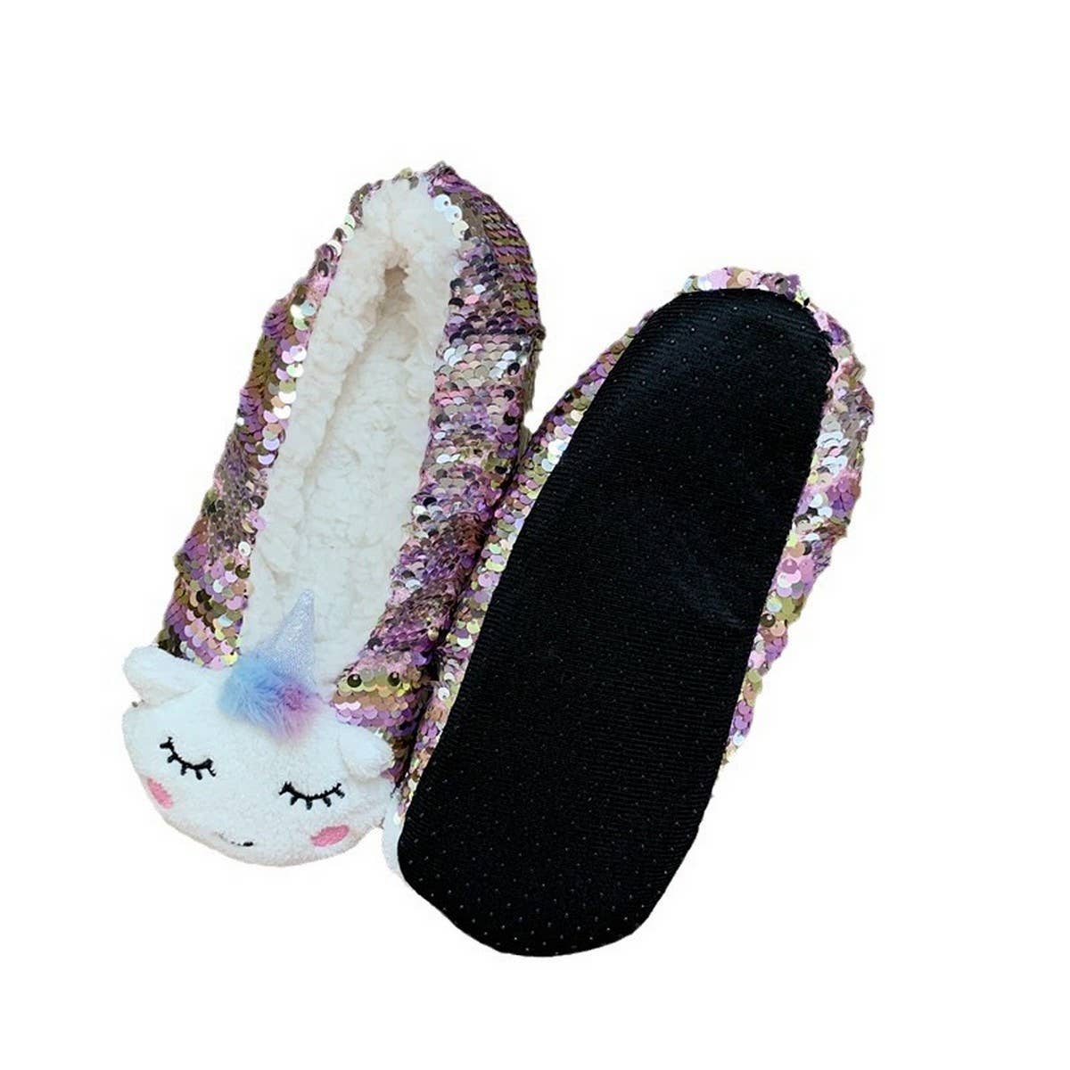 ADULT THICK VELVET SEQUINED FLOOR SOCKS NON SLIP_CWMS1197