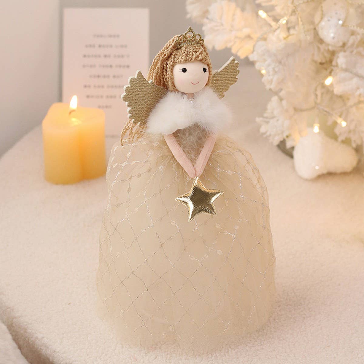 CUTE ANGEL GIRL DOLL CHRISTMAS TREE TOPPER_CWMM9884