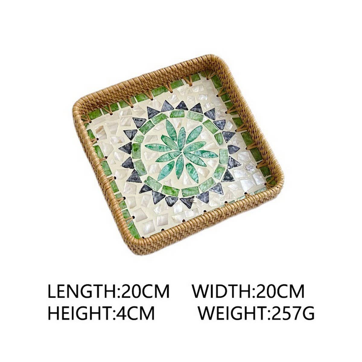 RATTAN COLORFUL SHELL CREATIVE HANDMADE FRUIT PLATE_CWMM4397