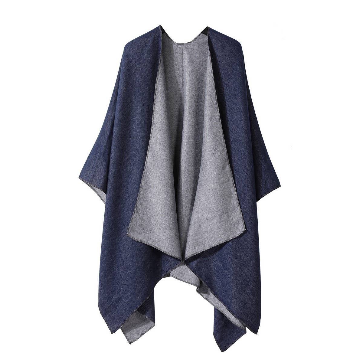SOLID COLOR DOUBLE SIDED CAPE SHAWL OUTER CAPE_CWASC2131