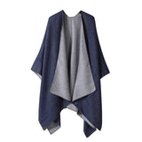 SOLID COLOR DOUBLE SIDED CAPE SHAWL OUTER CAPE_CWASC2131