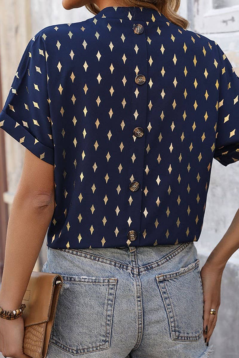 Women Female Diamond Bronzing Shirt_Cwtsts0307