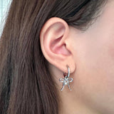DOUBLE SIDED OIL DRIP STAR BOW EARRINGS_CWAJE5042