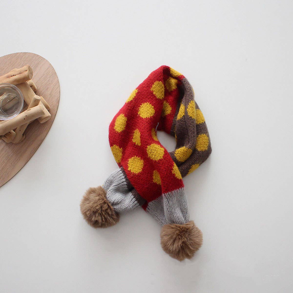 COLORFUL POLKA DOT KNITTED SCARF KIDS NECK SCARF_CWASC2099