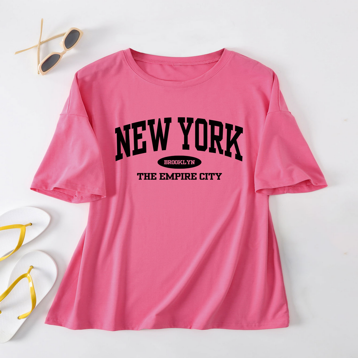 Trendy Letter Print T-Shirt For Women, Loose Fit