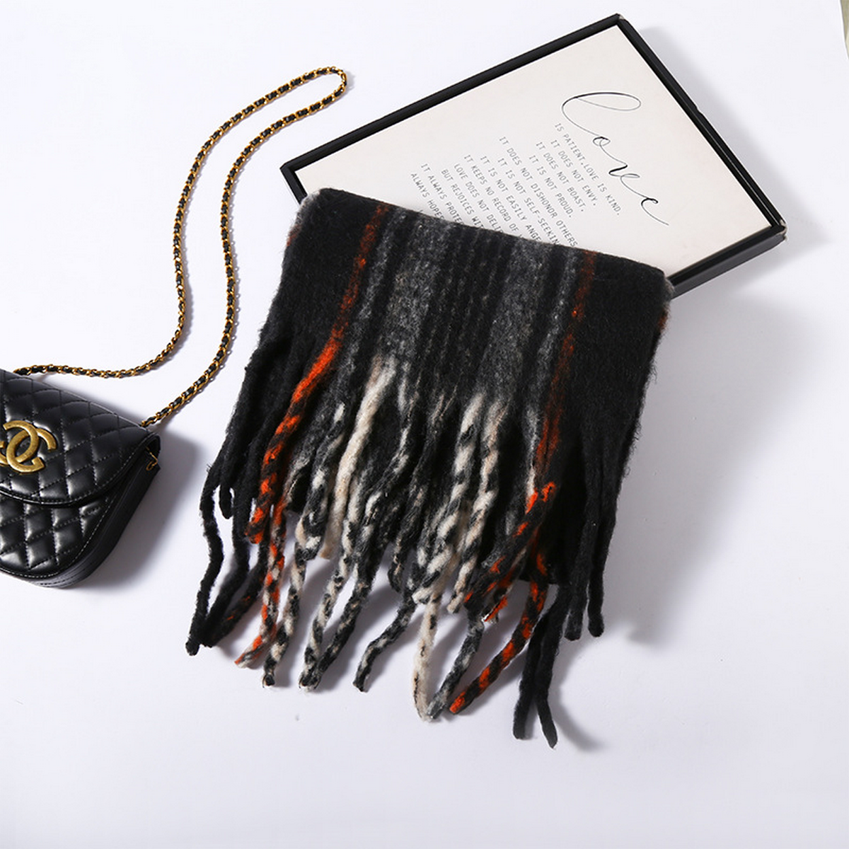 KOREAN STRIPED BRUSHED WINTER SCARF FOR WOMEN_CWASC2697