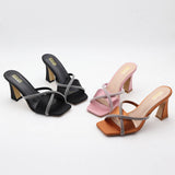 SIMPLE SQUARE TOE RHINESTONE HIGH HEEL SANDALS_CWSHS0566